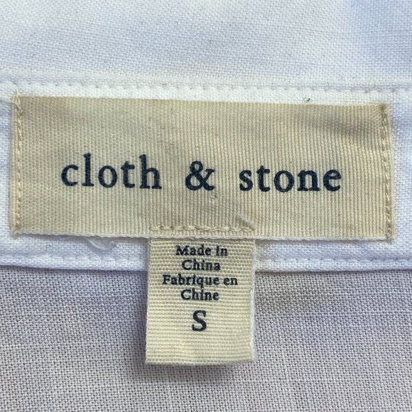 Anthropologie Cloth & Stone White Tiered Frayed Peplum Blouse Tunic Small - Picture 9 of 11